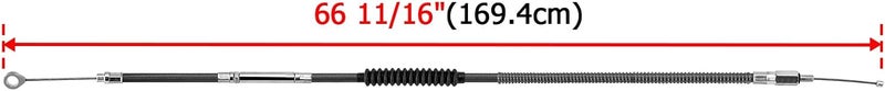 MoFun 66 11/16" Extended Braided Clutch Cable Stainless Steel Fit 10" 12" 14" Handlebar Compatible with Harley Softail Fat Boy Slim Deluxe 2007-2017, Fit Dyna Touring Electra Glide Road Glid, Black - Image 5